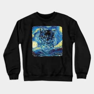 Cat Van Gogh Style Crewneck Sweatshirt